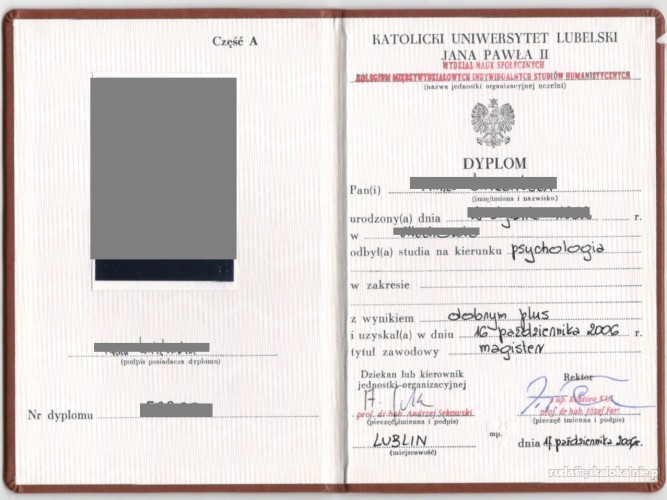 Legalny dyplom Studia Matura Magister Licencjat